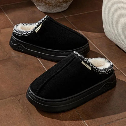 Suede Slippers Indoor Outdoor Warm Comfortable Non-slip Thick Soled Unisex