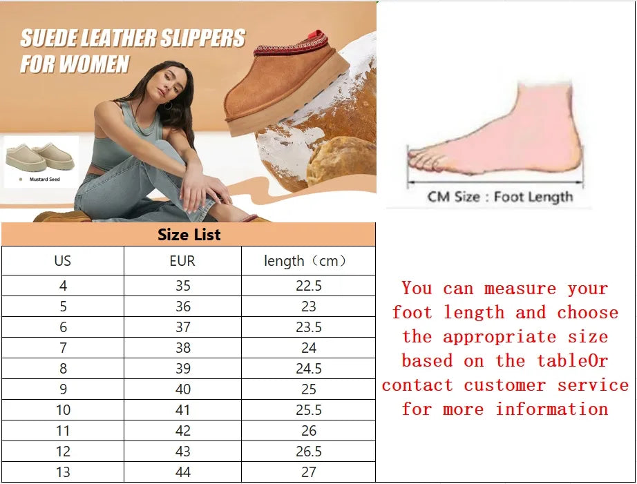 Suede Slippers Indoor Outdoor Warm Comfortable Non-slip Thick Soled Unisex